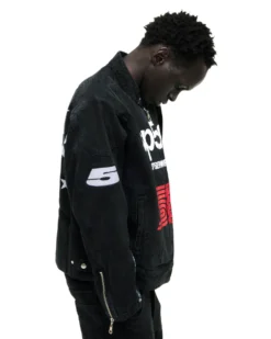 Black Sp5der Motorsport Denim Jacket