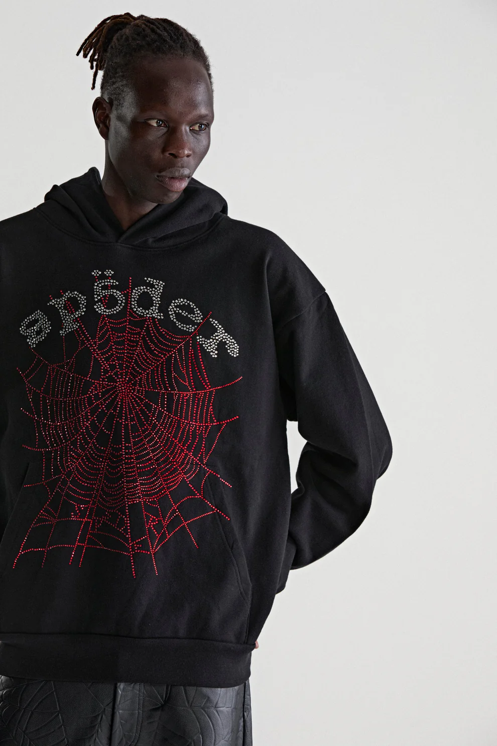 Black Spider OG Rhinestone Logo Hoodie