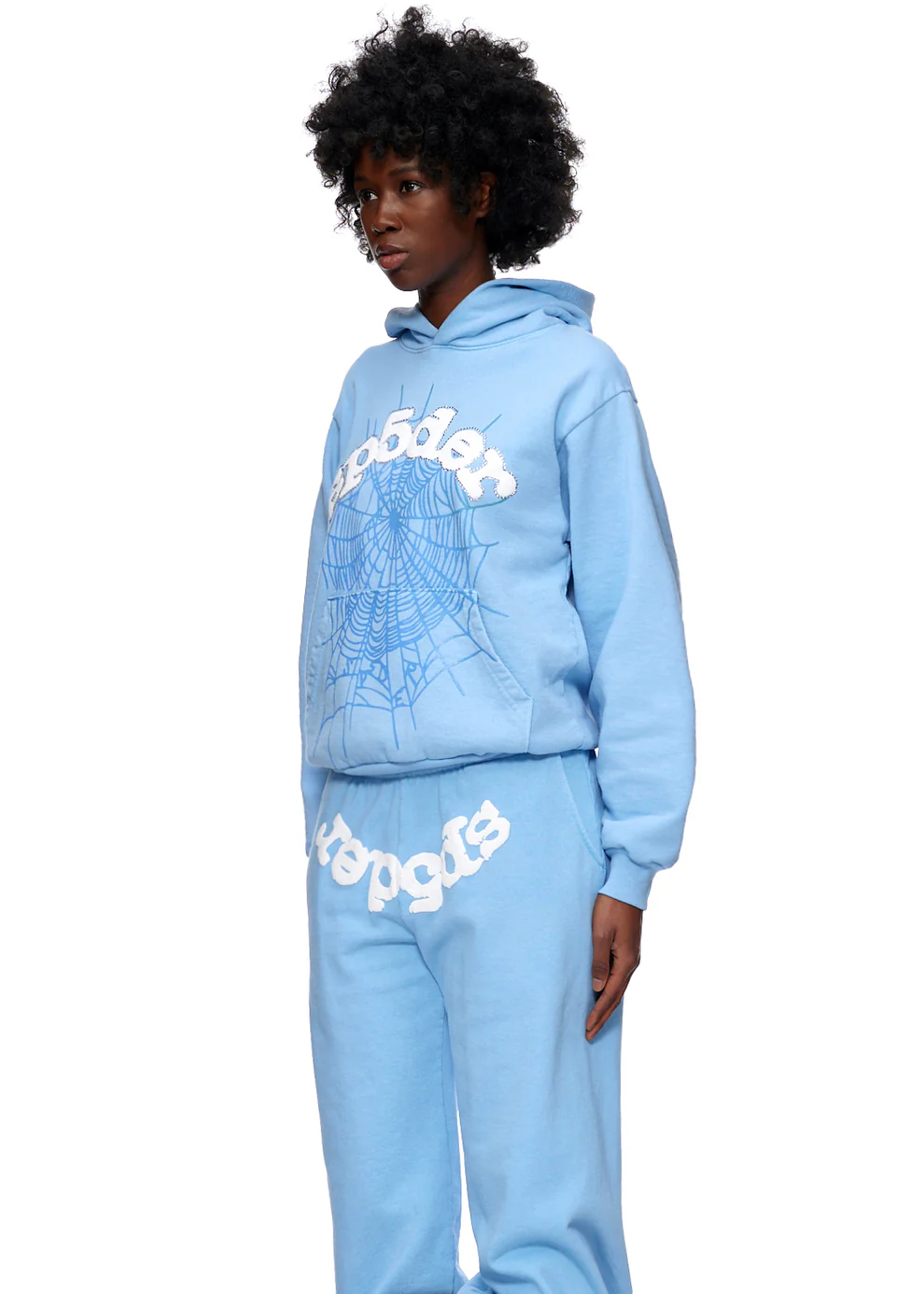 Sky Blue Spider Web Hoodie