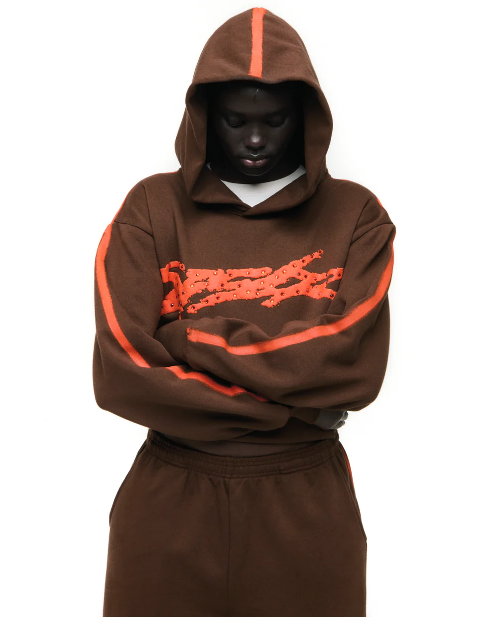 Sp5der Eagle Brown Hoodie