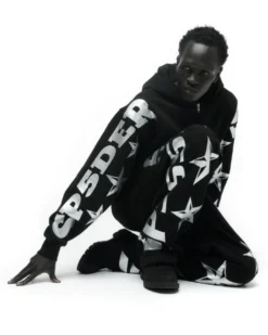 Sp5der MX555 Zip-up Black Hoodie