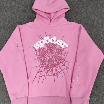 Sp5der hoodies Pink Spider Hoodie