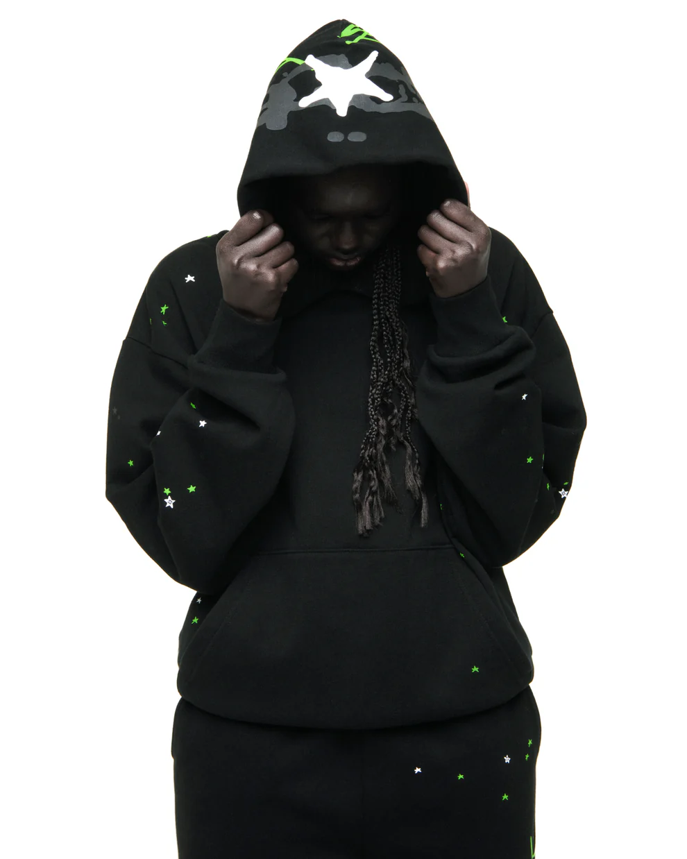 Spider Black Heavy Web Hoodies