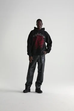 Spider Black OG Rhinestone Logo Hoodie