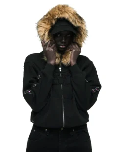 Spider Garibaldi Zip-up Black Jacket for Women