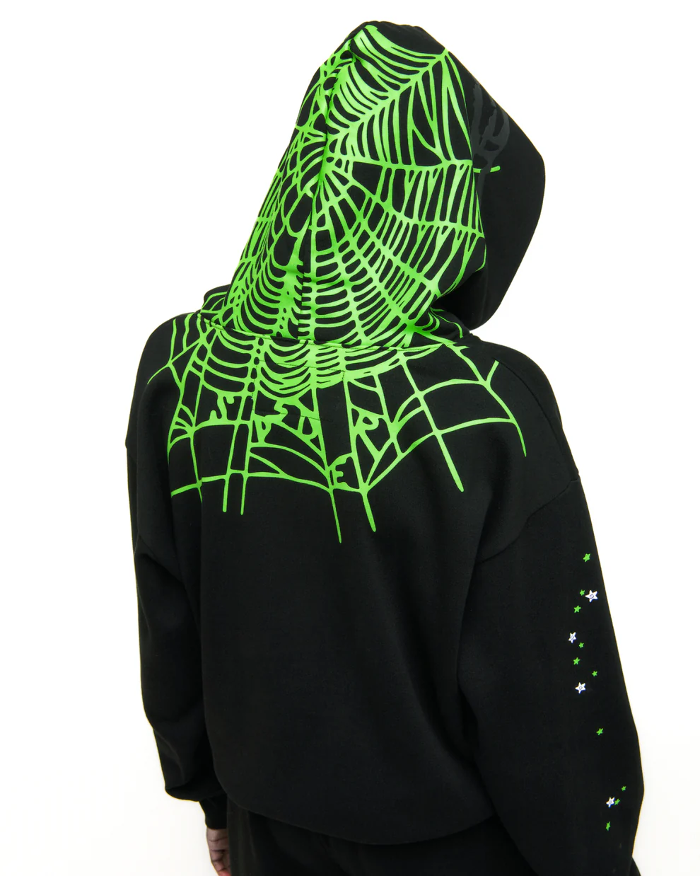 Spider Heavy Web Black Hoodie Back