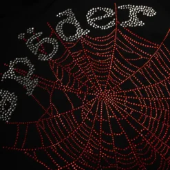 Spider OG Rhinestone Logo Black Hoodie Chest