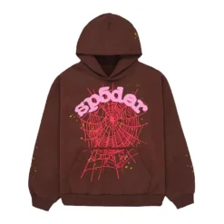 Spider Web Brown Hoodie