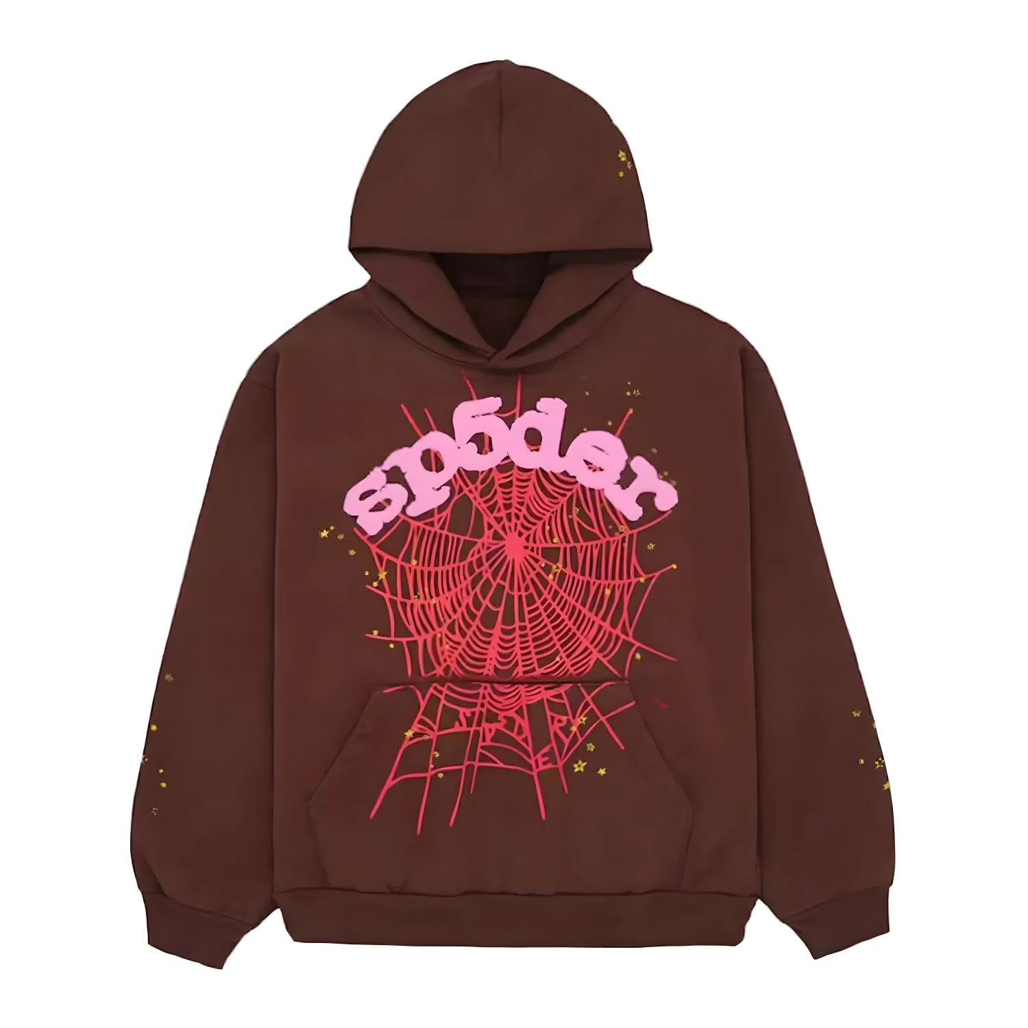 Spider Web Brown Hoodie