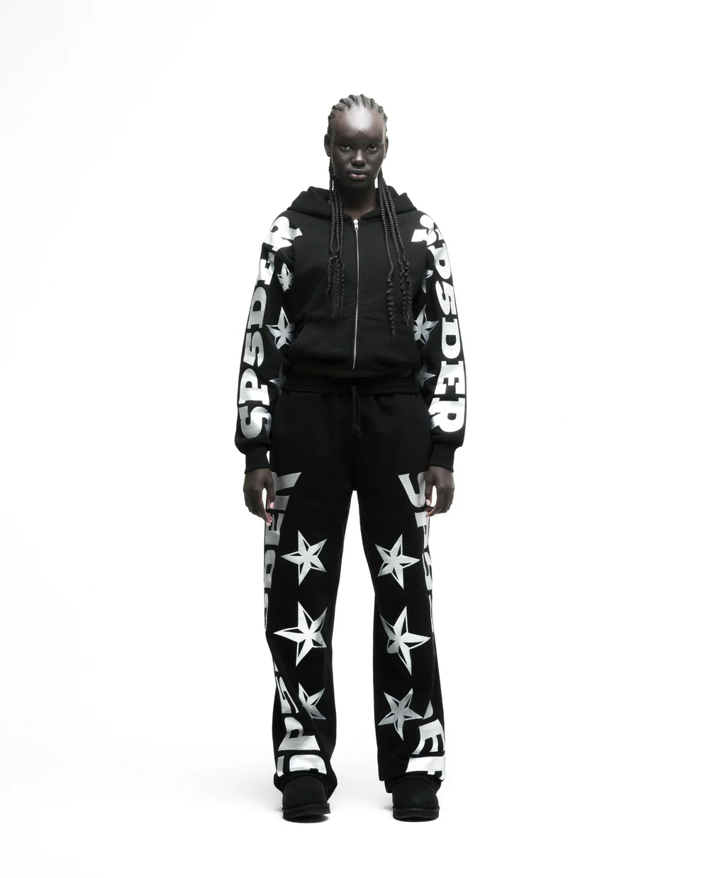 Women Black Spider MX555 Zip-up Hoodie