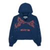 Spider Cropped Navy Hoodie