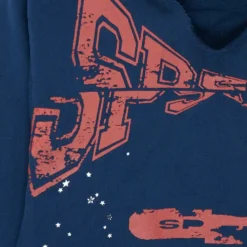 Spider Cropped Navy Hoodie Sp5der