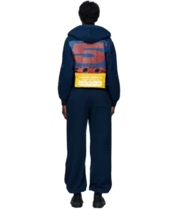 Spider Cropped Navy Hoodie Sp5der Hoodie