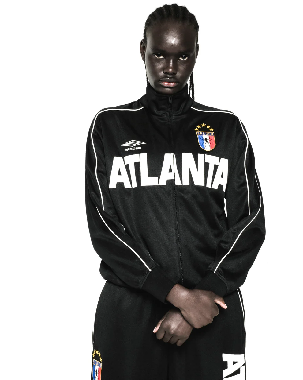 Sp5der Atlanta Track Black Jacket for Men and Women