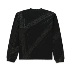 Sp5der Burnout Thermal Black Crewneck