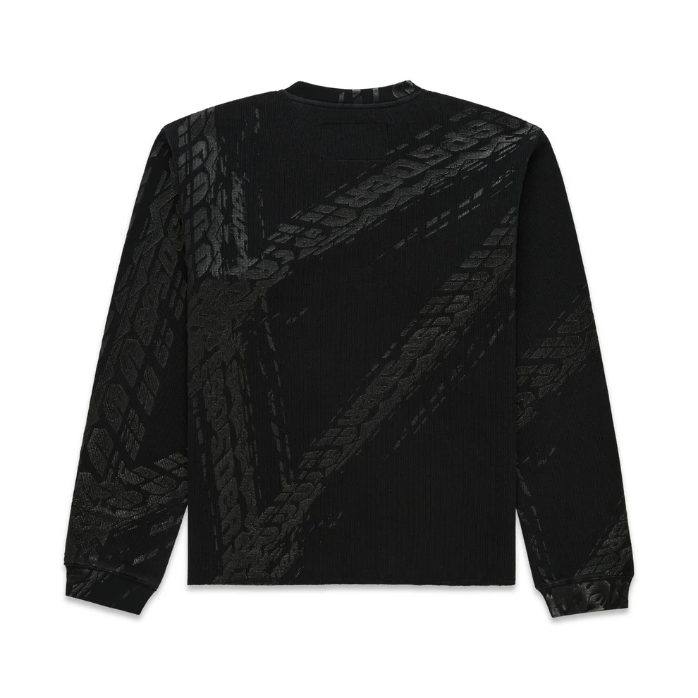 Sp5der Burnout Thermal Black Crewneck