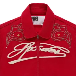 Sp5der R-05 Script Red Bomber Jacket