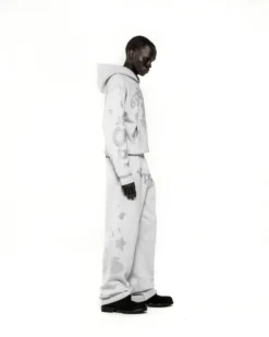 Sp5der Rhinestone Grey Beluga Hoodie