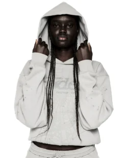 Sp5der Tonal Punk V2 Hoodie Grey