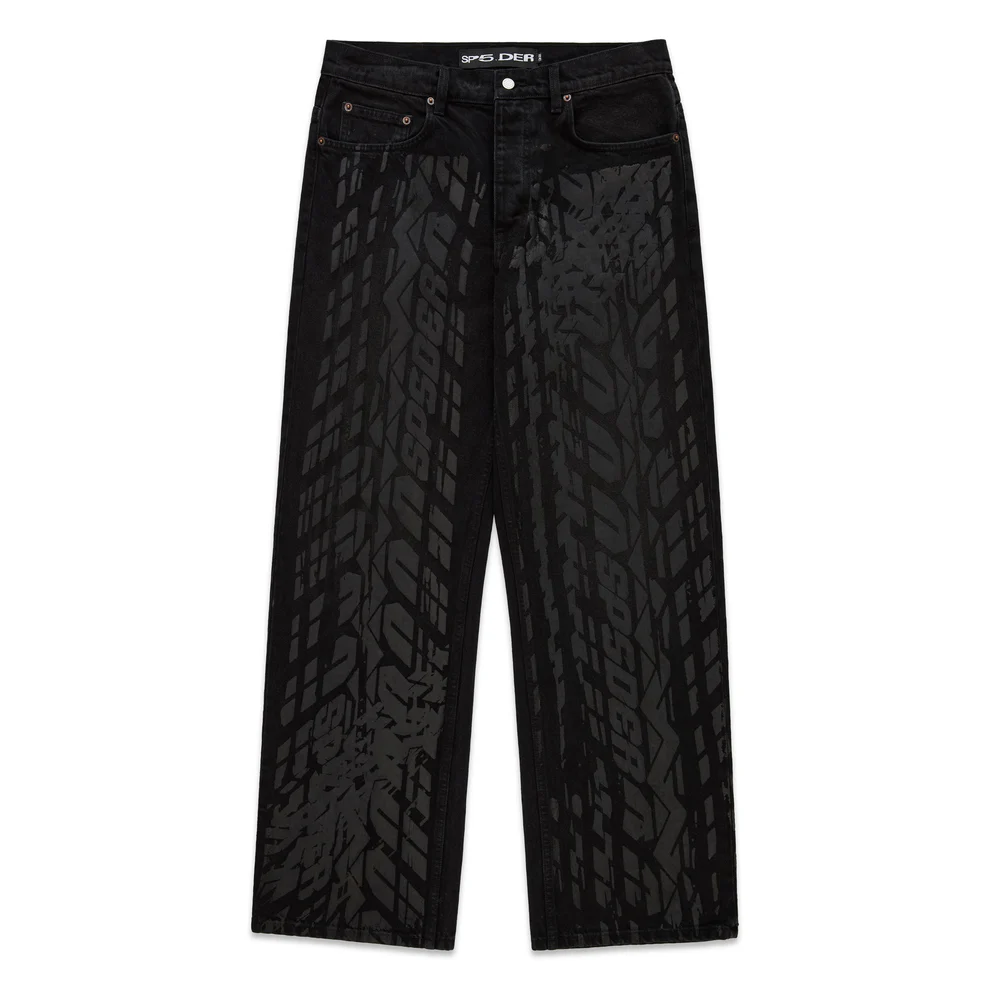 Spider Burnout Black Denim