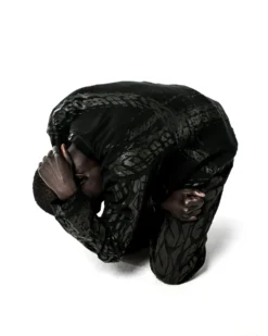 Spider Burnout Black Thermal Crewneck Men and Women