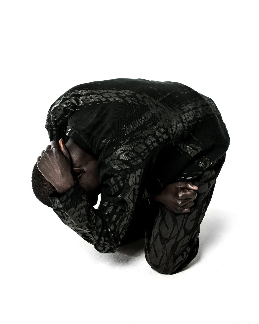 Spider Burnout Black Thermal Crewneck Men and Women