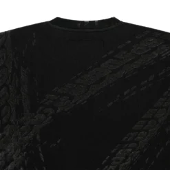 Spider Burnout Thermal Crewneck Black