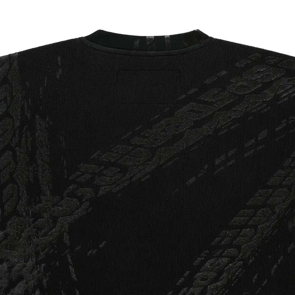 Spider Burnout Thermal Crewneck Black