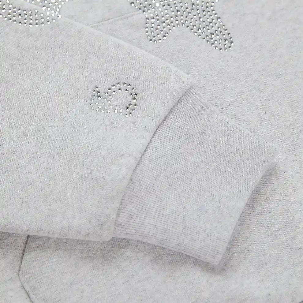 Spider Grey Rhinestone Beluga Hoodie