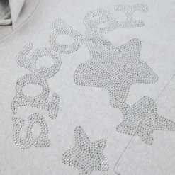 Spider Rhinestone Beluga Grey Hoodie For Men and Women