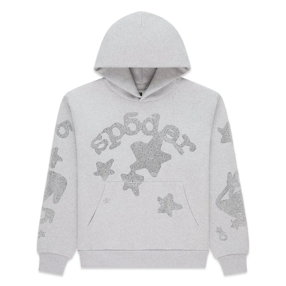 Spider Rhinestone Beluga Grey Hoodie