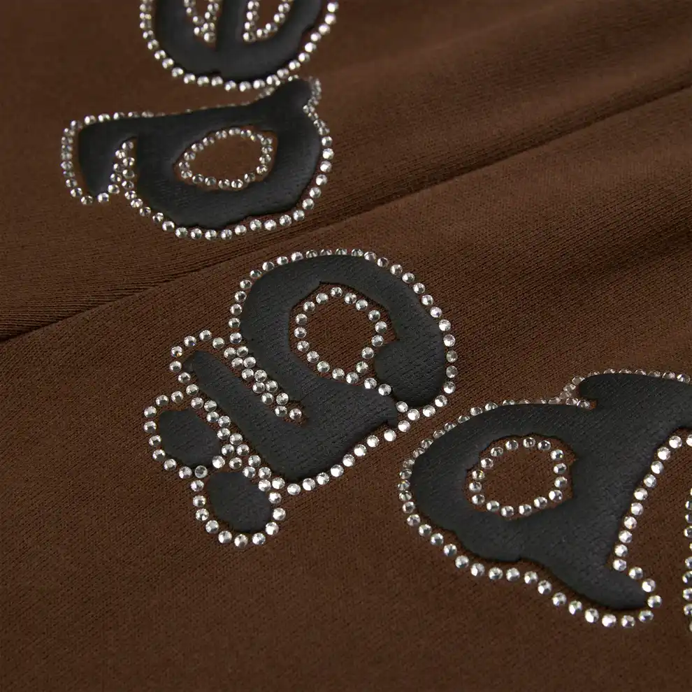 Spider Rhinestone OG logo Sweatpant Brown